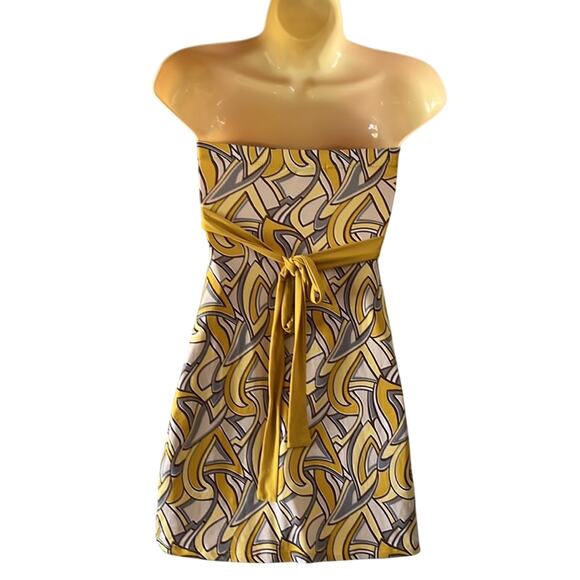 Twenty One by Forever 21 Retro Print Strapless Mini Dress Juniors Size Small Y2K - Picture 3 of 9